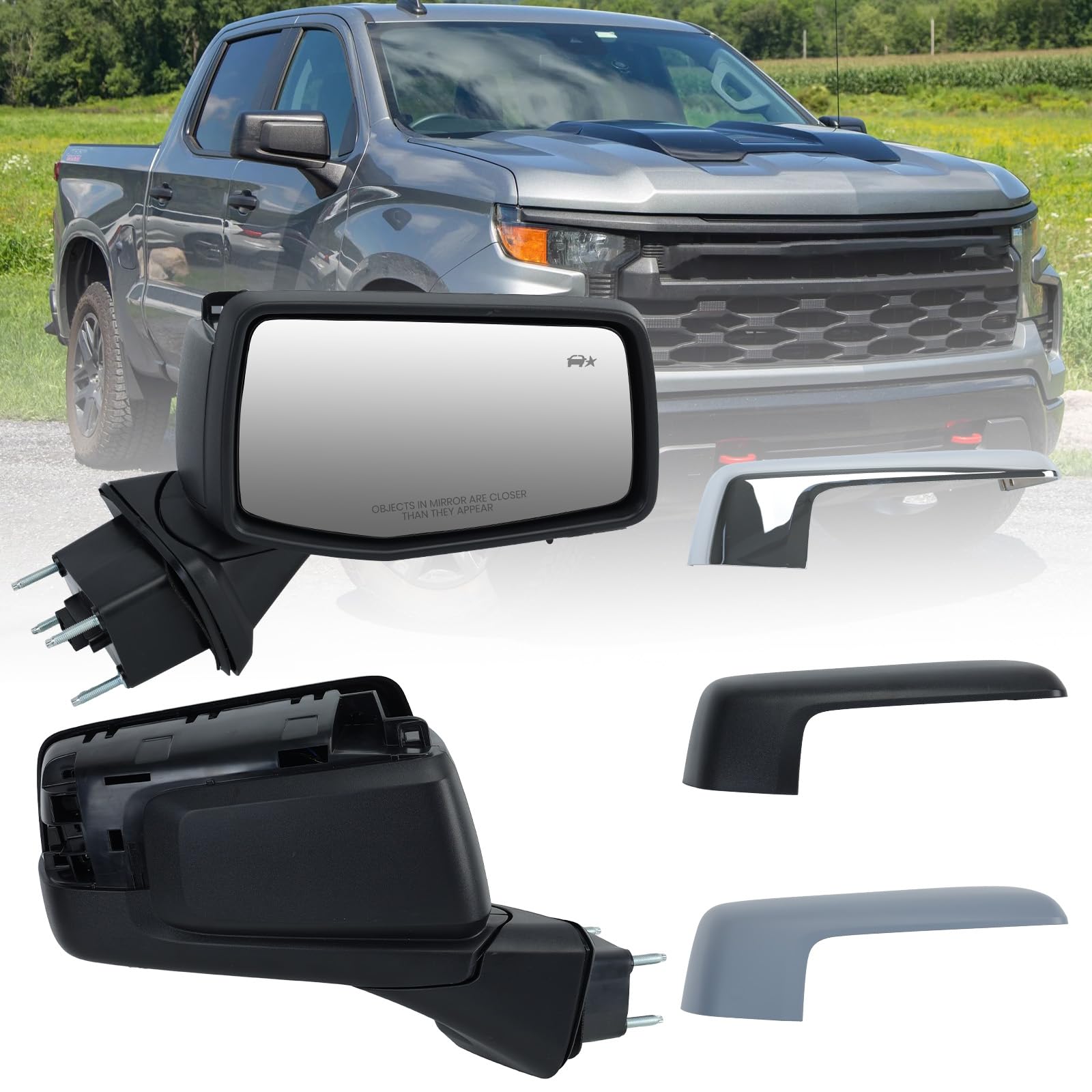 Passenger Right Side Mirror Glass For 2019-2025 Chevy Silverado / GMC Sierra