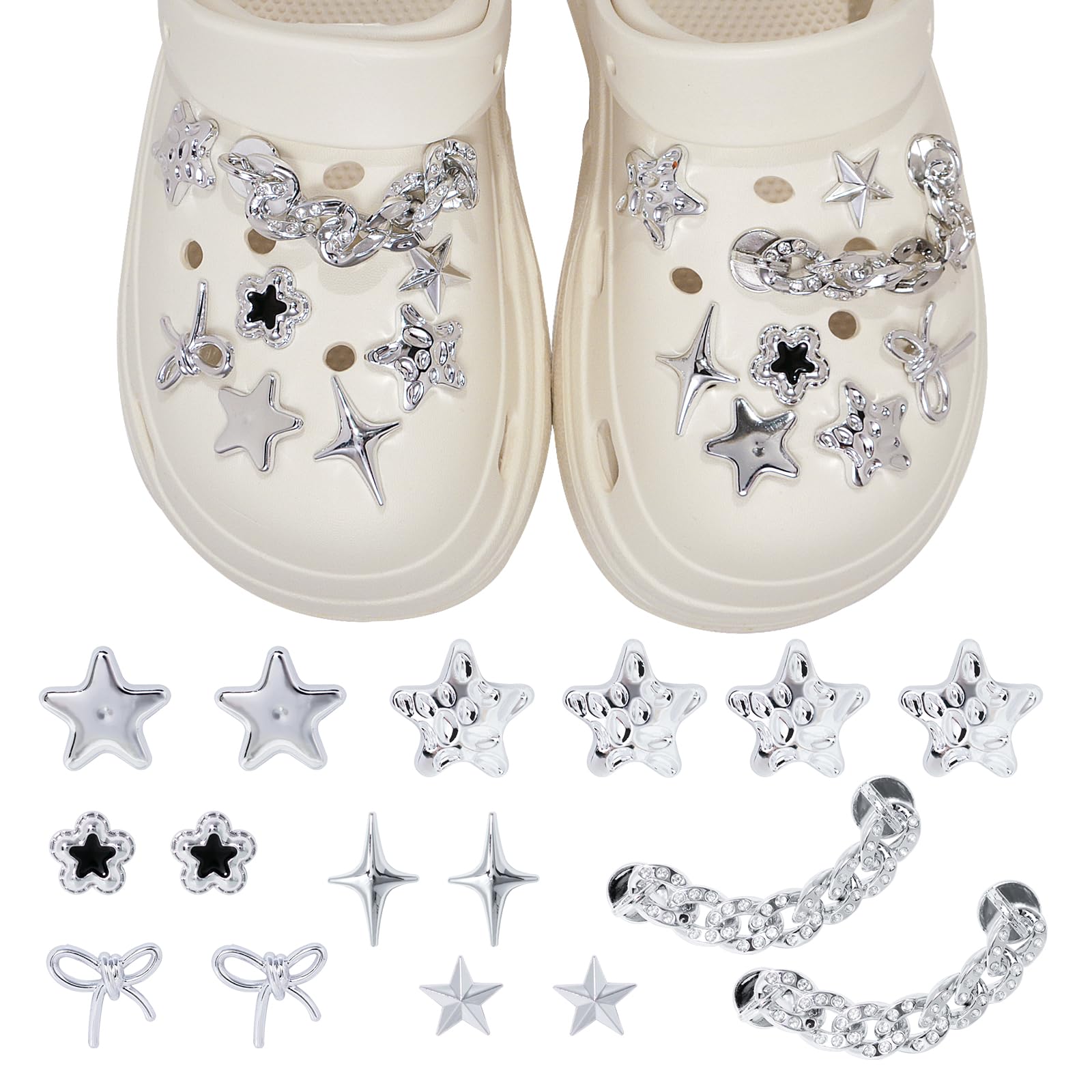 Schuh Charms, Süße Glitzernde Schuhanstecker Anstecke Set, DIY Schuhdekoration mit Strass, Schuh Anstecke Schuh Dekoration Zubehör für Mädchen Frauen Kinder