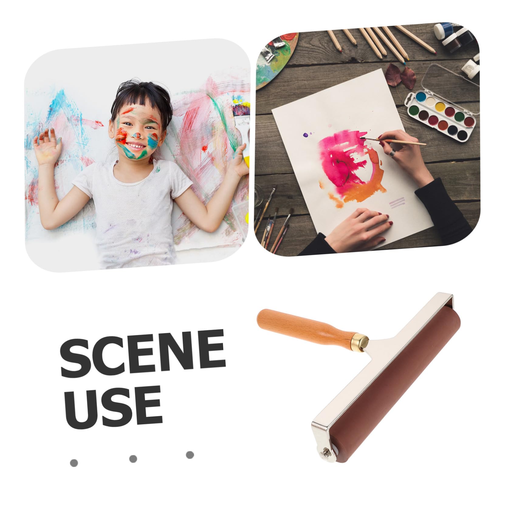 Homoyoyo Rodillo de Goma para Impresión Rodillo de Tinta para Artesanía Aplicación Uniforme para Grabado Artístico Manualidades Estampado y Decoración Papel Tela y Vinilo