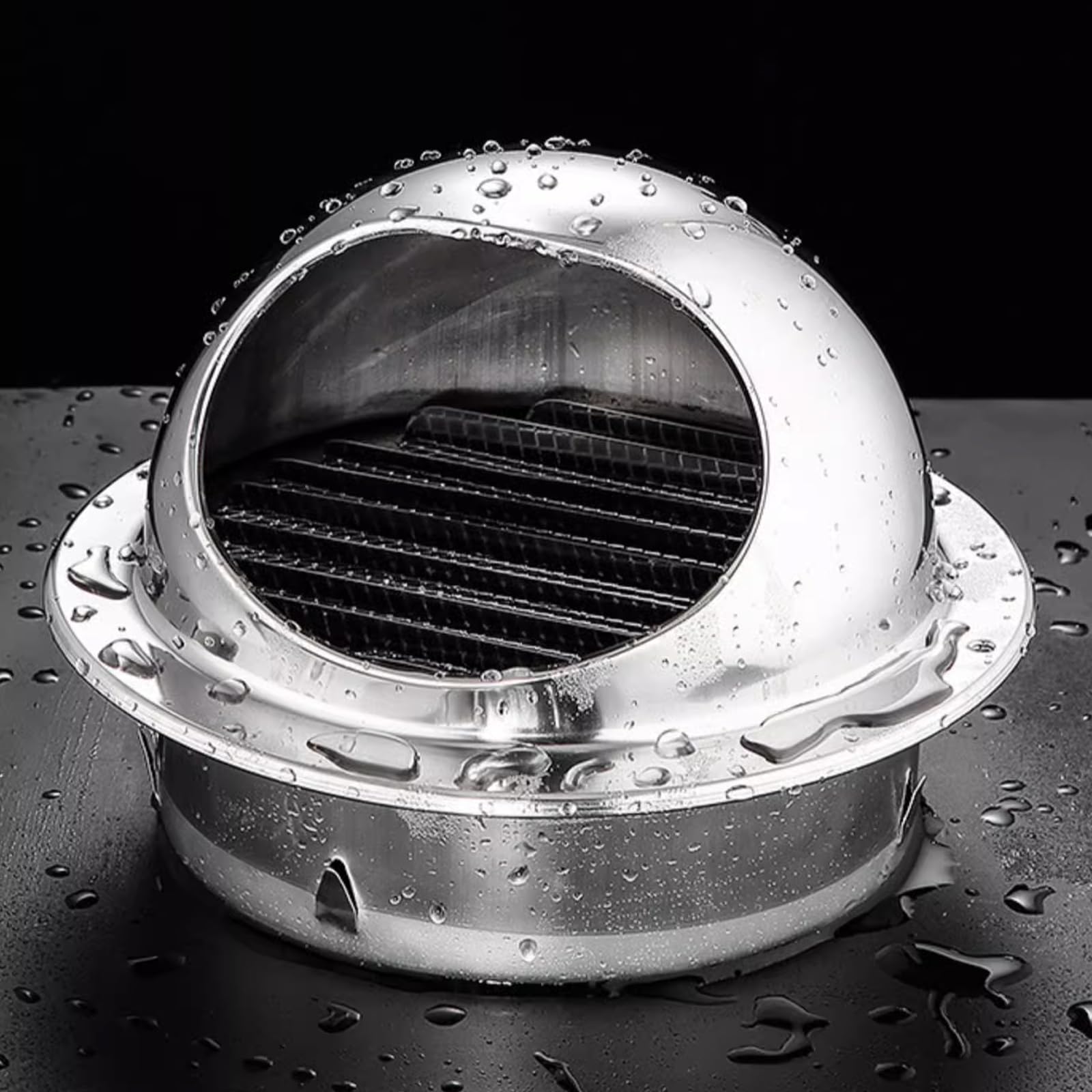 OYSKGNCMW 304 Stainless Steel Chimney Cowl Cap,Exhaust Vents with Sn Mesh,Round Ventilating Cowl Rain Cap and Bird Guard,Louver Cap Windproof Cap,for Bathroom,Kitchen,Air Conditioner (180mm/7.1in)