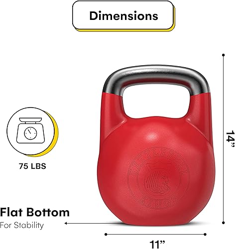 Miniatura 3 de Kettlebell Kings Competition Kettlebells Weight (35mm handle) 8-48 KG | Hand weights Workout Gym Equipment & Strength training sets for Women & Men