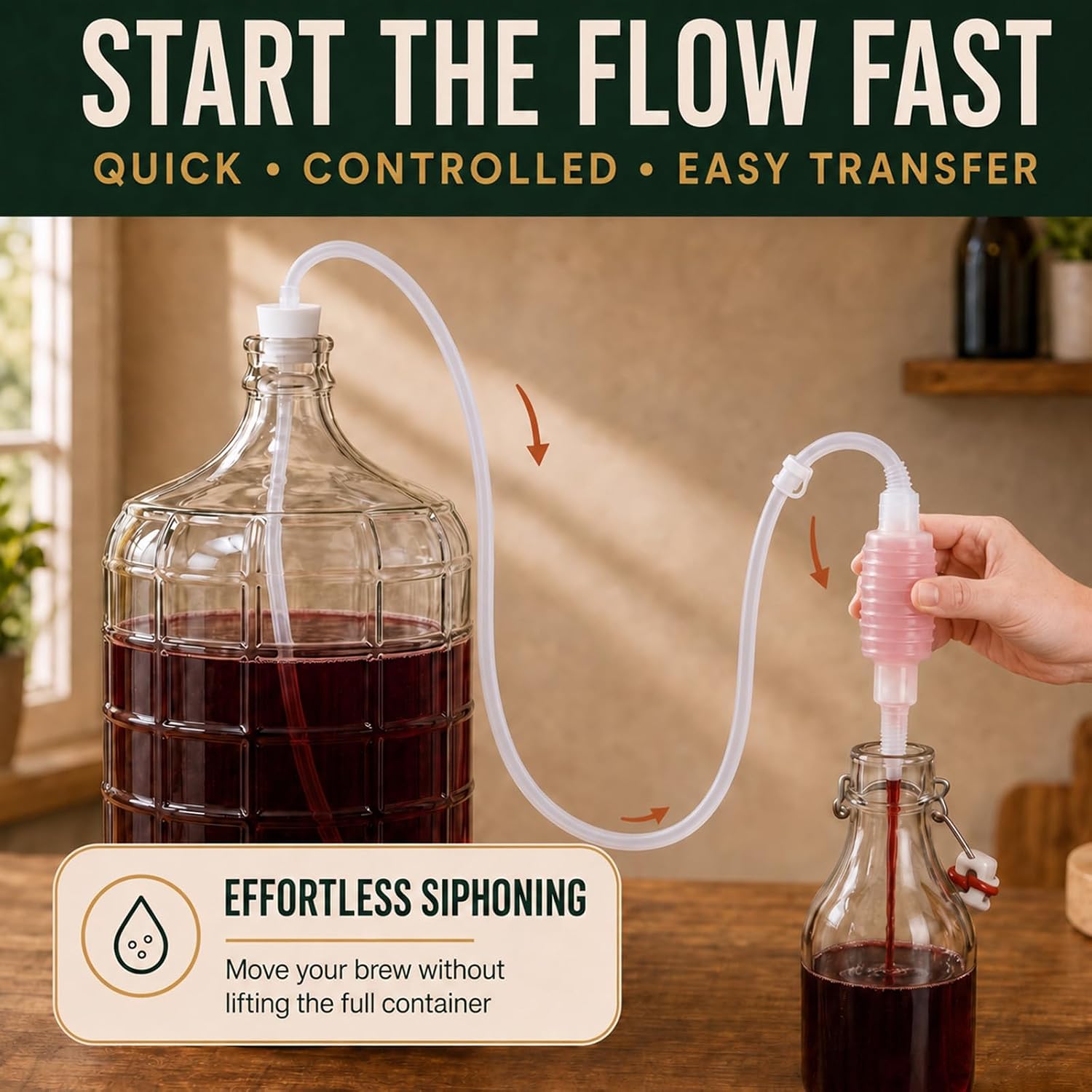 5 Gallon Carboy Carrier 1 Set,with Brush,Airlock,Siphon,Stoppers.No Bottle
