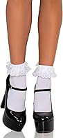 Vista 2 de Leg Avenue Calcetines tobilleros con volantes y lazo de satén para mujer