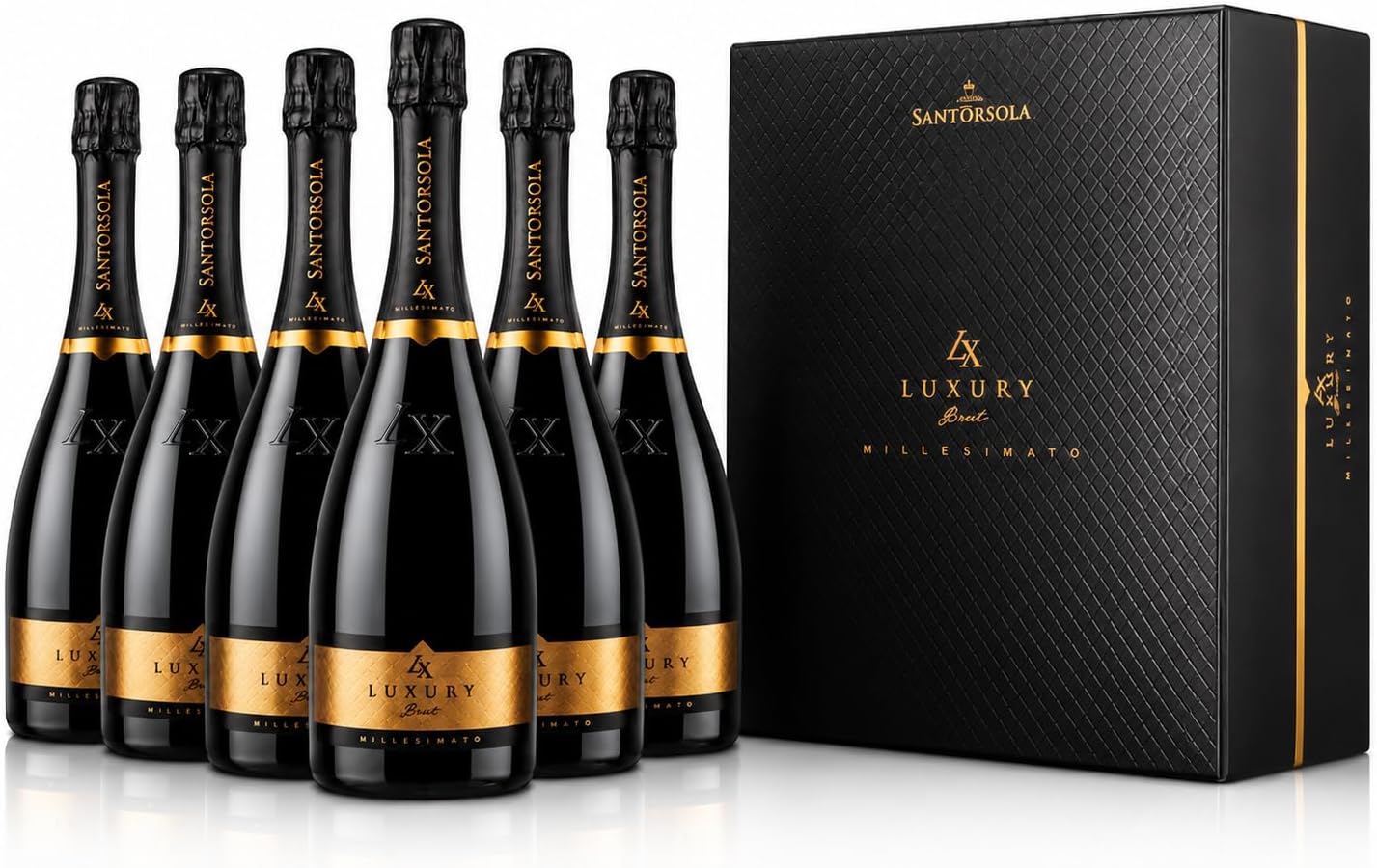 Sant'Orsola - Prosecco D.O.C. Brut Millesimato LX in Box, from Glera Grapes, Dry Taste with Fruity Notes, 6 x 750 ml