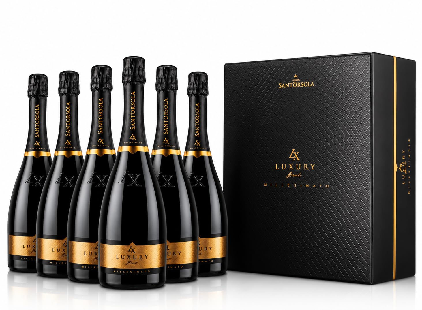 Sant'Orsola Prosecco D.O.C. LX Brut Millesime Sec Vin Petillant Italien Set de 6 Bouteilles, Blanc, 750 milliliters