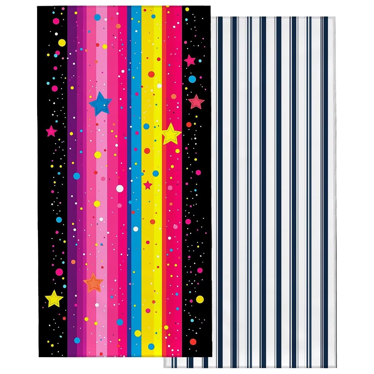 Ręcznik plażowy XXL, 100 x 220 cm, zestaw 2 szt., ręcznik do sauny, ręcznik z mikrofibry, szybkoschnący, sportowy ręcznik do studia fitness, lekki ręcznik kąpielowy, duży, bez piasku, ręcznik plażowy