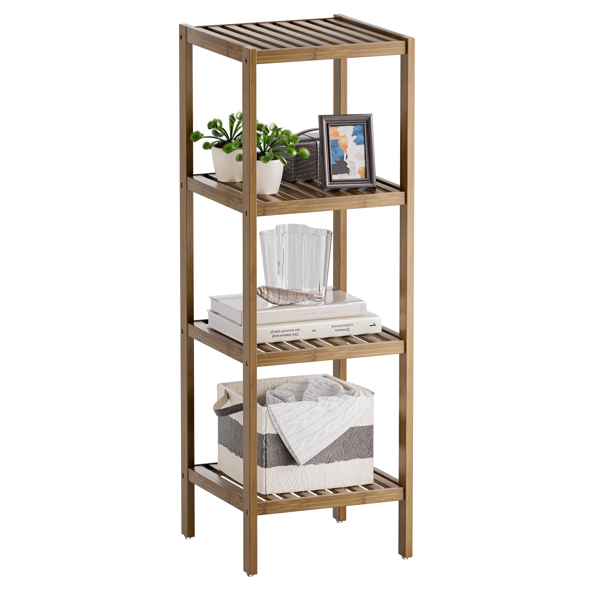 Selbro ® Opbergplank In De Badkamer, 5-laags Bamboe Rek Organizer Multifunctioneel Rek Voor Diverse Ruimtes