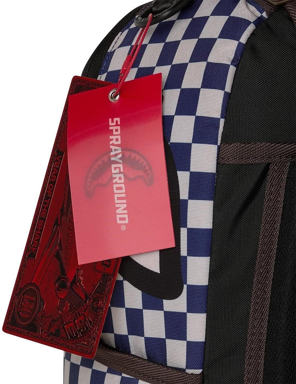 Sprayground Ichimatsu Moyo Camokawa Shark Backpack, Blue, Japanese Checkered Camo Pattern