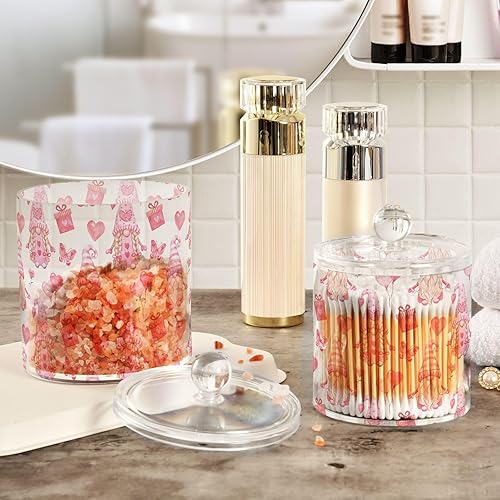 Miniatura 4 de Valentines Day Gnomes Jars with Lids Plastic Jars Bathroom Containers Canister Jar Cotton Pad Dispenser for Dorm Room Essentials for College