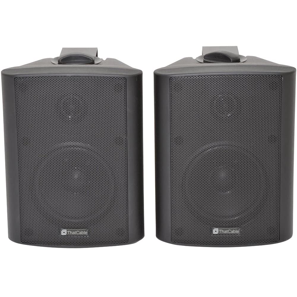 SMART HOME 4-strefowy zestaw BLUETOOTH – 8 x 180 W 10 cm czarny głośnik do montażu na ścianie, wzmacniacz stereo 110 W, kabel rozdzielacz głośników *ECHO ALEXA SPOTIFY* bezprzewodowy system wzmacniacza dźwięku HiFi - bar pub Home Surround