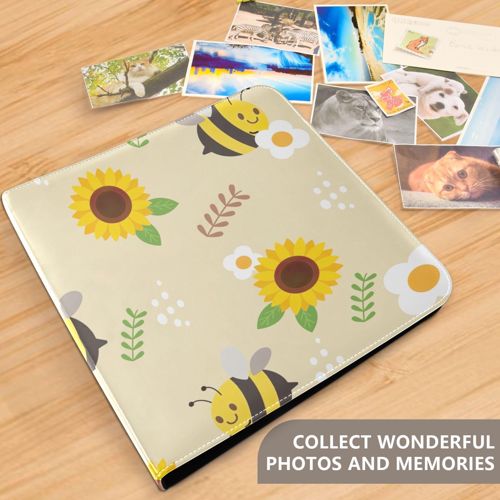 Bee słonecznik kwiat i biały album fotograficzny segregator fotoksiążki samoprzylepne album fotograficzny książka albumy obrazkowe dla wszystkich rozmiarów zdjęcia 15 x 20 cm