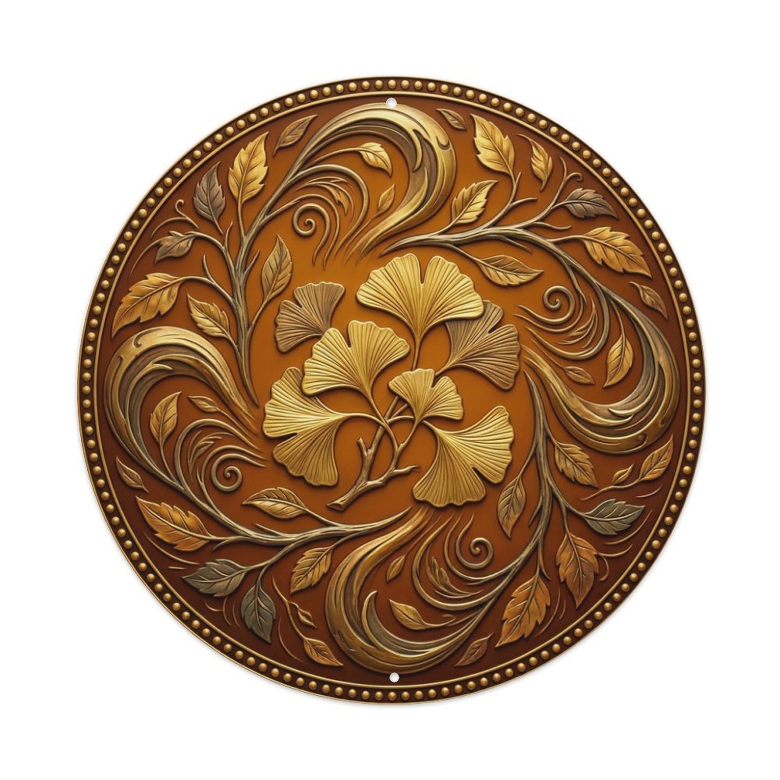 Fyrn Style Metal Tin Sign Vintage Namaste Ginkgo Leaf Timeless Flower Zen Yoga