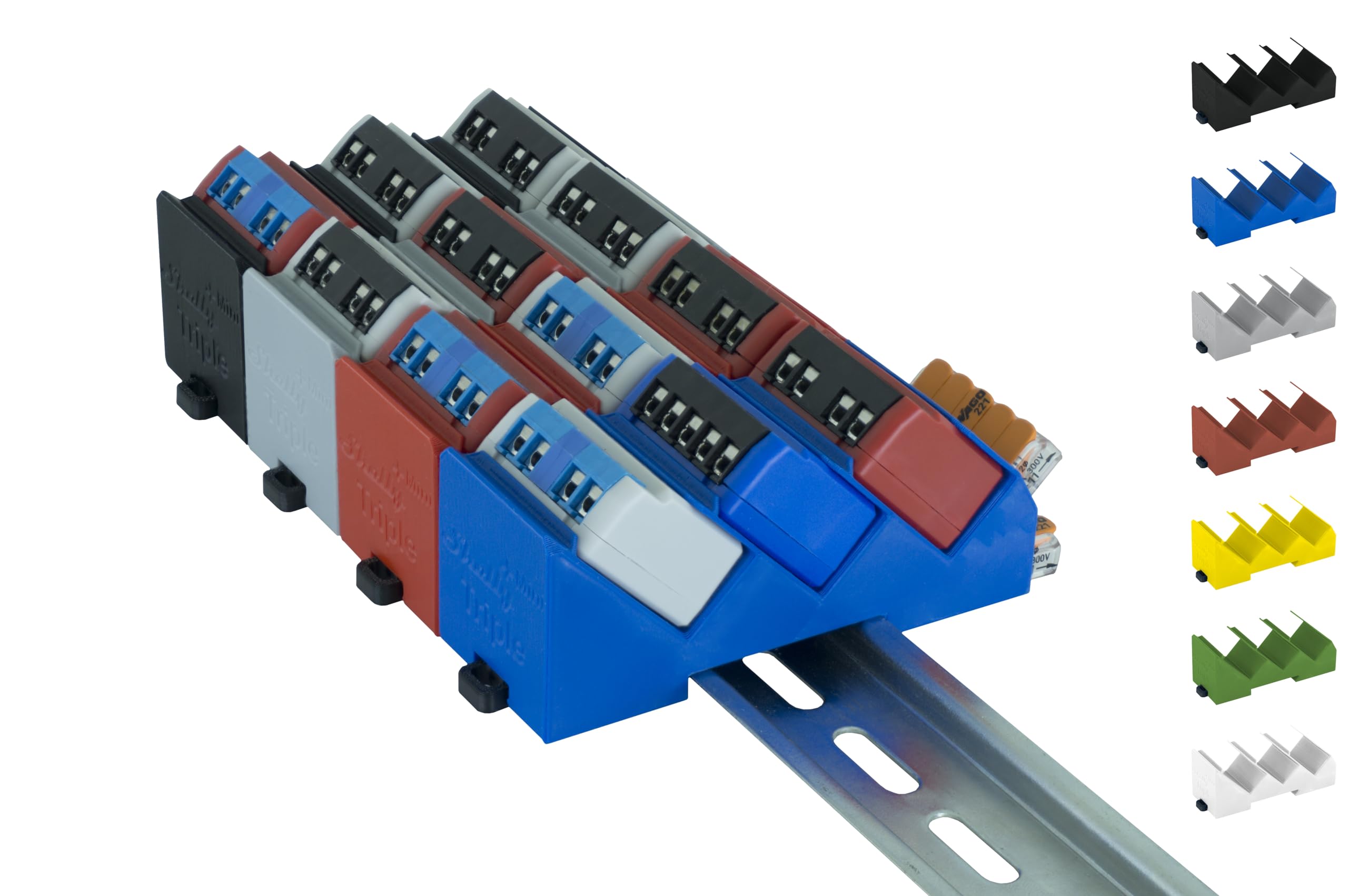 Supporto Triplo Per Shelly-MINI Su Guida DIN 35 Mm - Bracket In PETG Per Elettronica - Foto 10