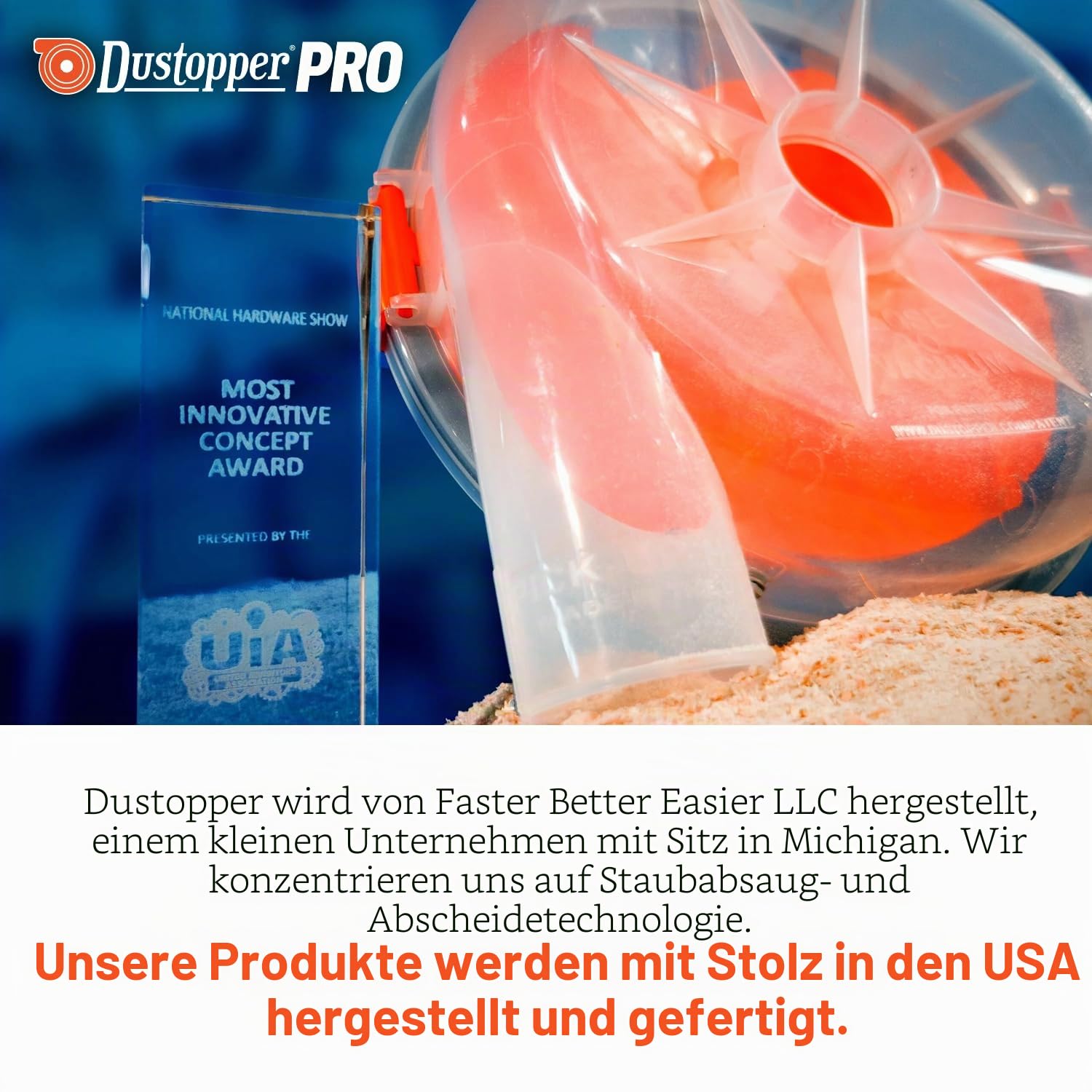 Dustopper PRO-Upgrade-Kit (Ellbogen und Schlauch separat erhältlich) +99% effizienter Zyklon-Staubabscheider mit niedrigem Profil, lässt Sich an vorhandene 6,4 cm Schläuche und Armaturen anschließen.