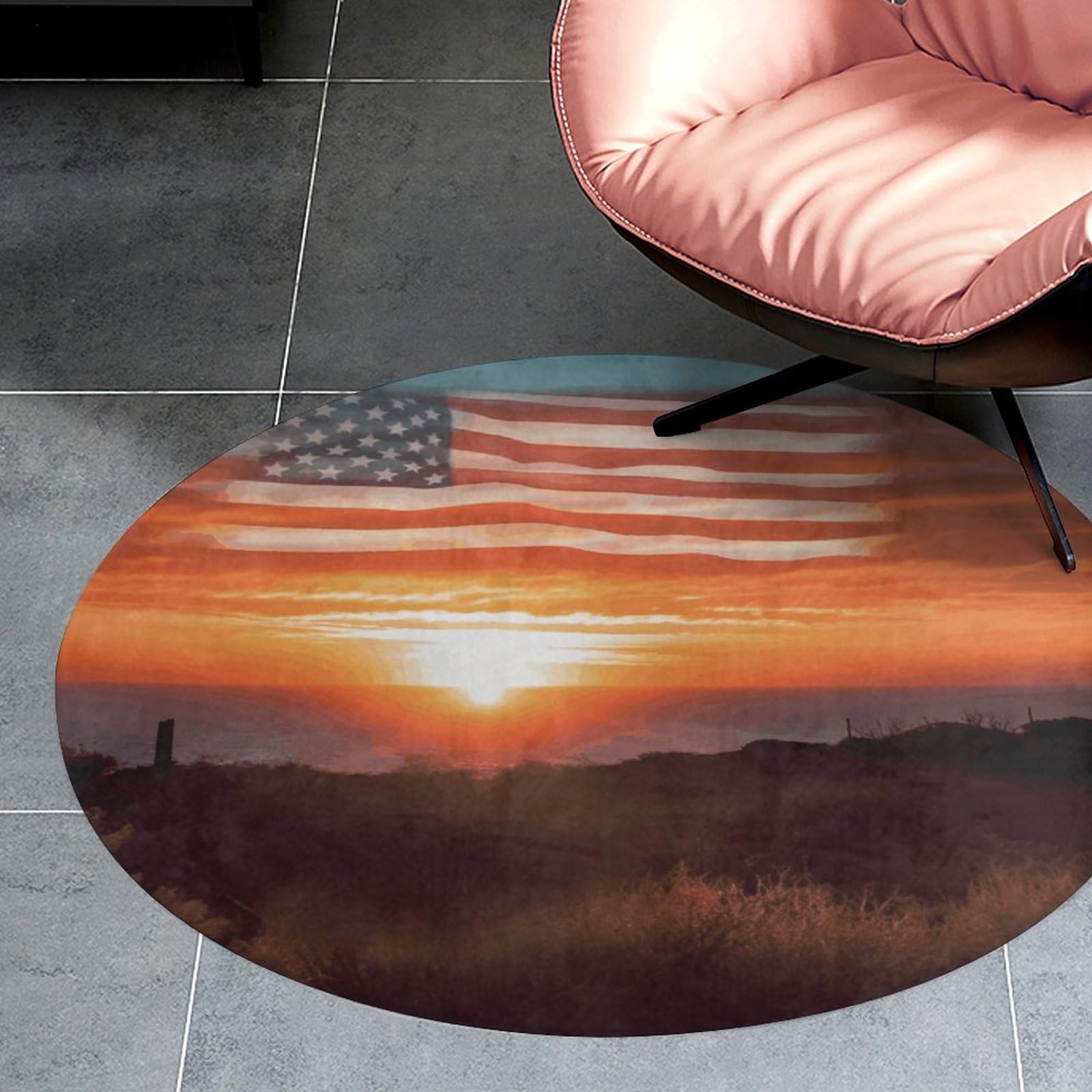 Tapis rond lavable 80x80 cm absorbant pour entrée, cuisine et buanderie moderne