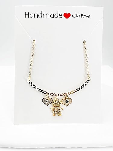 Miniatura 39 de SIFRIMANIA Personalized Children's Charm Choker Necklace, Boys or Girls Customizable Pendants, Growing Family Jewelry for Women