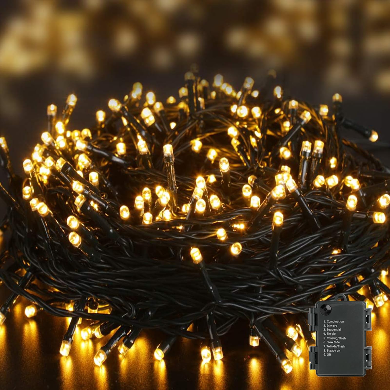 Elegear Christmas Tree Lights Battery Operated 40m 300 LED - Warm White