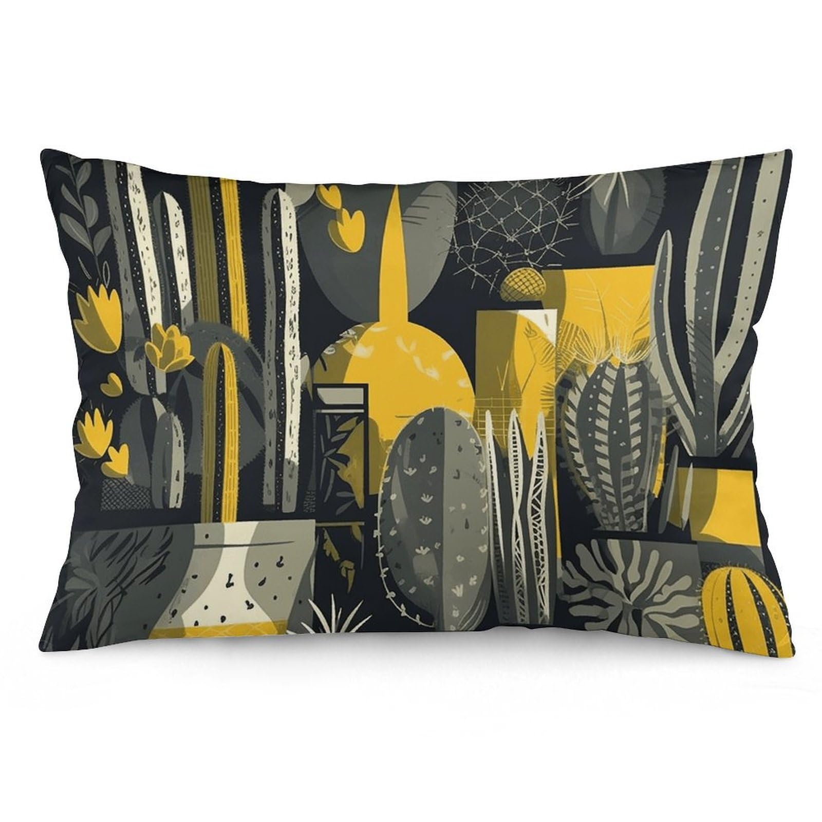 2 Pack Pillow Cases for Hair and Skin, Soft Breathable Pillow Case Covers with Hidden Zipper, Cactus Pattern Pillowcase 16 "x24 Pillow Covers for Sleeping Gift