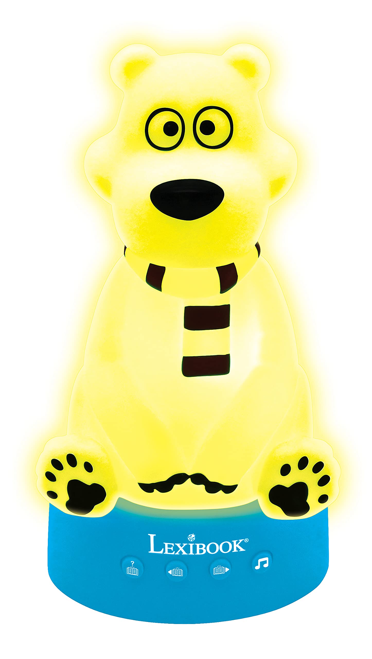 Conteur Ours Polaire Lexibook - 30 Histoires En Portugais, 3 Mélodies, Lumière Nocturne LED, Rechargeable, Pour Enfants (bleu, Blanc, Rouge)