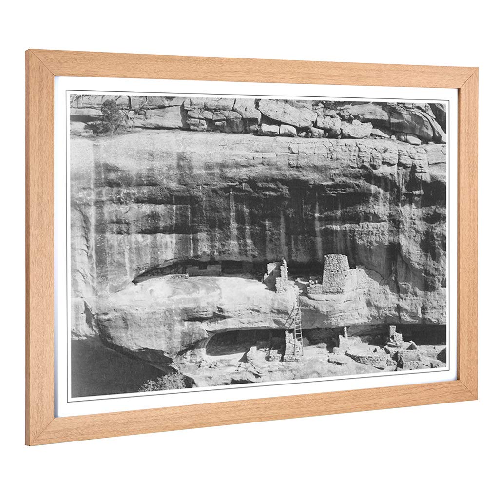 Big Box Art Framed Print of Ansel Adams Mesa Verde National Park Cliff Design | Wall Art Picture | Home Decor for Kitchen, Living Room, Bedroom, Hallway, Oak, A2 / 24.5x18 Inch / 62x45cm