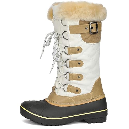 DREAM PAIRS Women's DP Warm Faux Fur Lined Mid Calf Winter Snow Boots