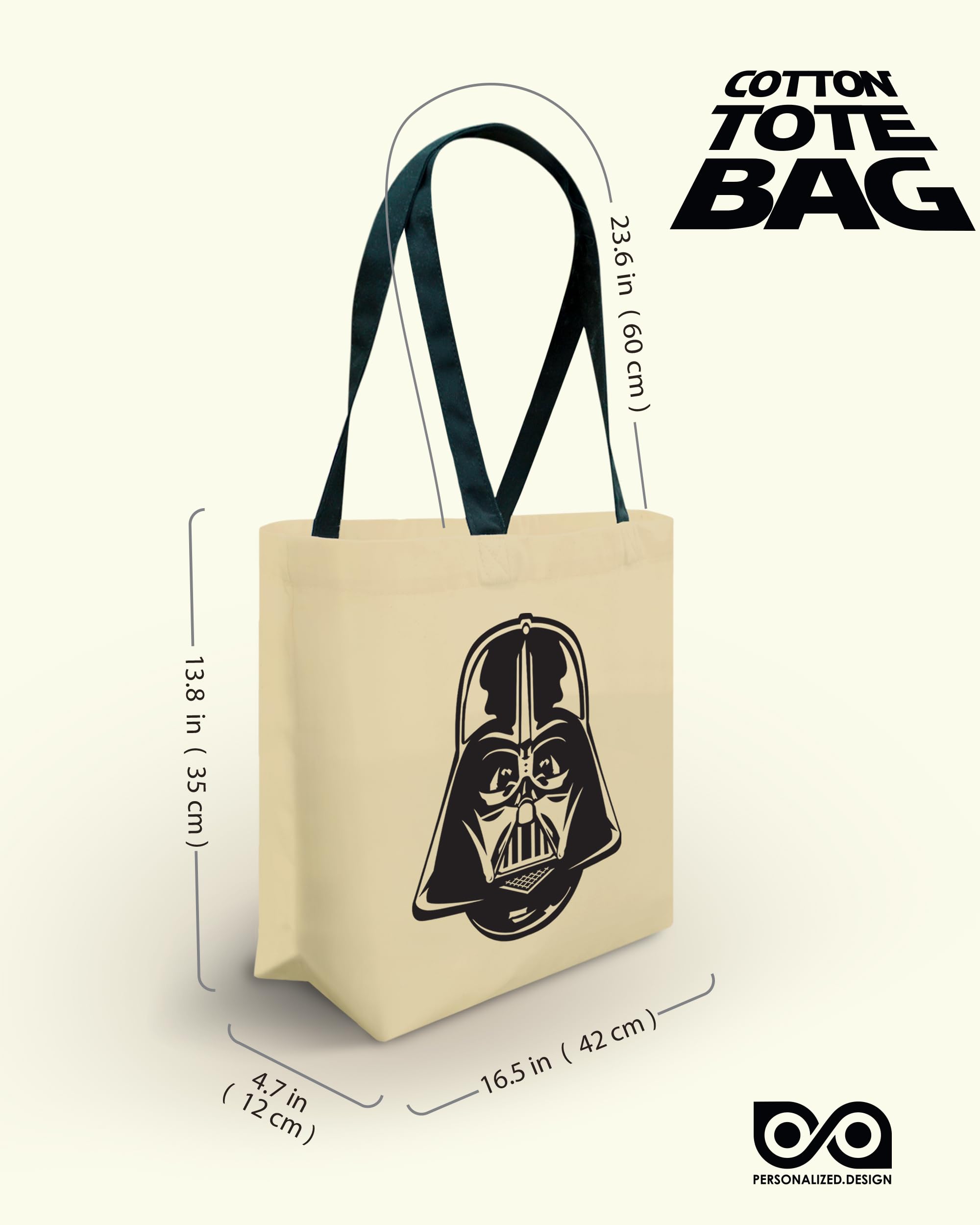 Personalized.Design Reusable Tote Bag Star Wars: Darth Vader - Christmas Party Gift Pouch - Shoulder Shopper with Handles