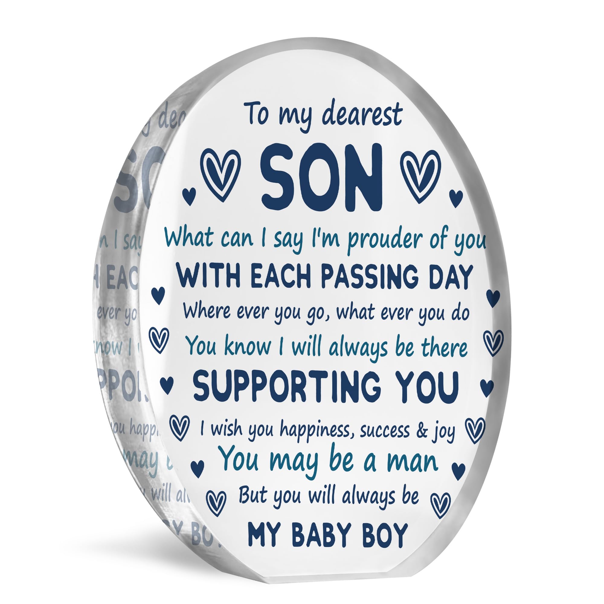 Red Ocean Son Gift From Mum and Dad, Son Plaque Gift For Christmas Birthday, Keepsake Gifts For Son, Christmas For Son, Freestanding Plaque Keepsake Gift For Son
