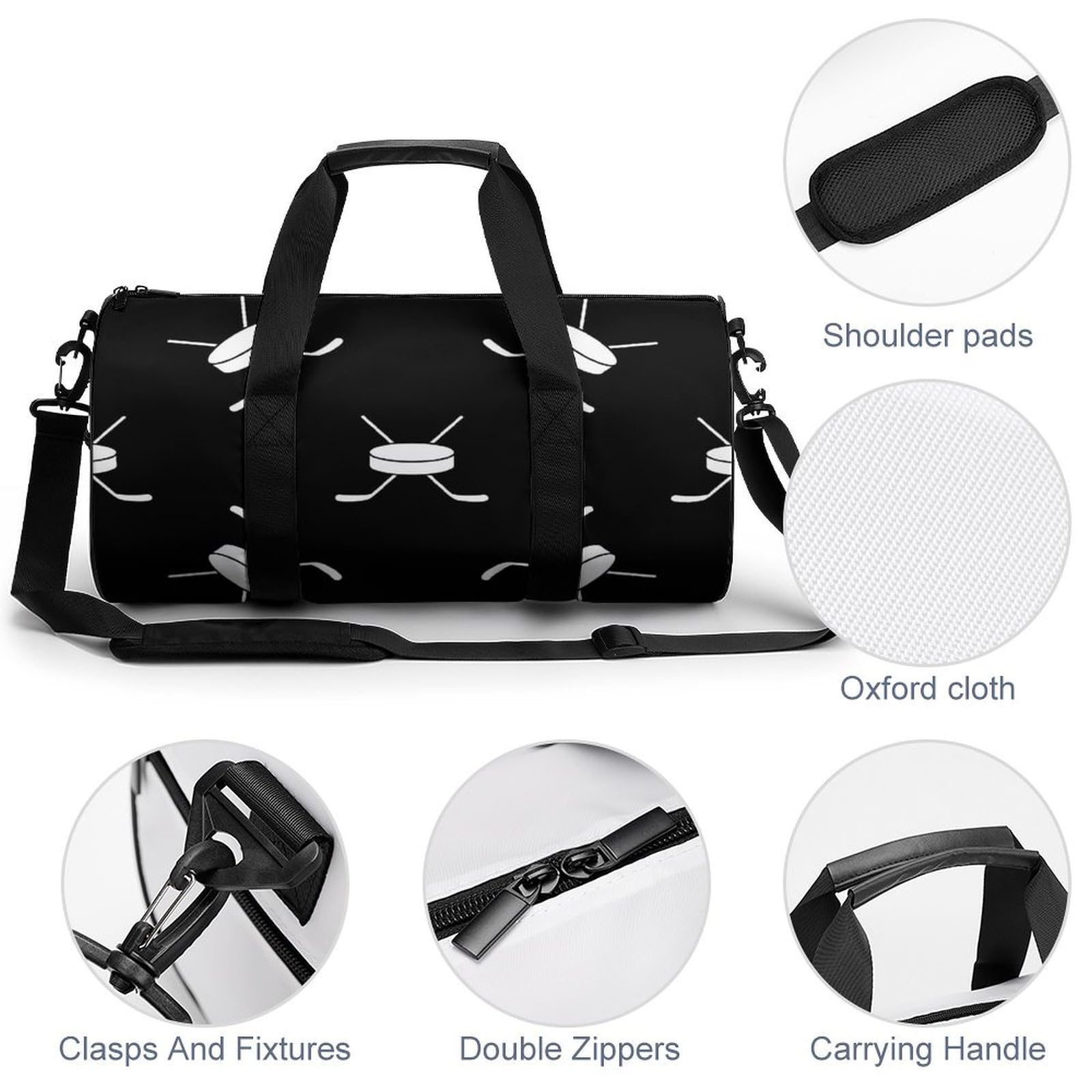 Hockey Sac De Sport Gym Sac De Voyage Sac Week-End Duffel Bag pour Camping Randonnée Voyage 45x23x23cm
