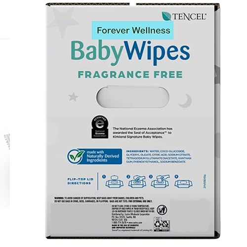 Miniatura 3 de Forever Wellness - Toallitas para bebé compatibles con toallitas Kirkland Signature sin fragancia y alcohol, 900 unidades, hipoalergénicas, con tapa