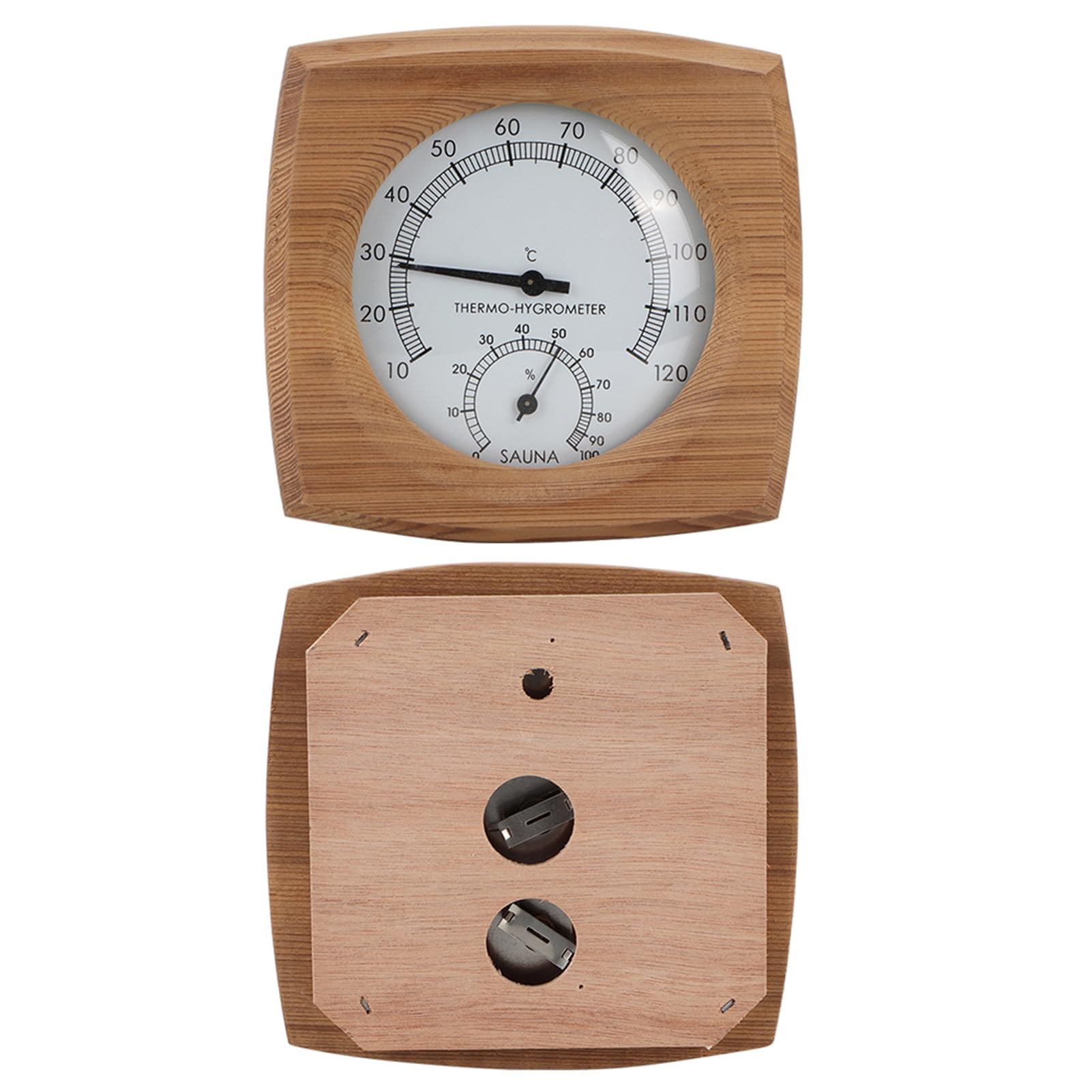 Mumusuki Termometro-igrometro in Legno per Interni 2-in-1 Igrometro Bagno Turco Accessori per Sauna Sauna per pareti Decorative