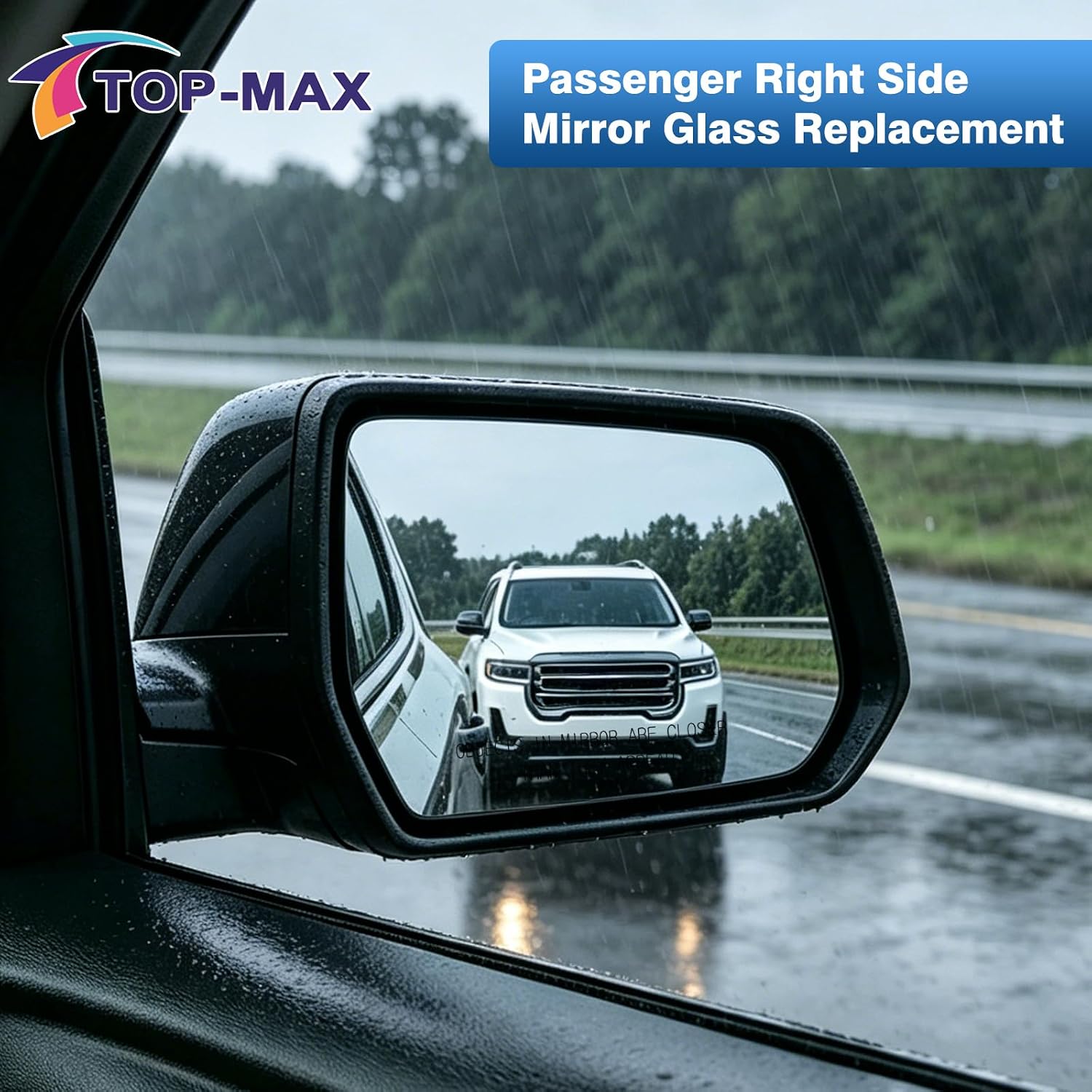 TOP-MAX Right Passenger Side Mirror Glass Compatible with GMC Acadia 2017-2023, Chevrolet Traverse 2018-2023, Rear View Mirror Replacement with Power Heated, Replace OE 23505277 84498323 GM1325209