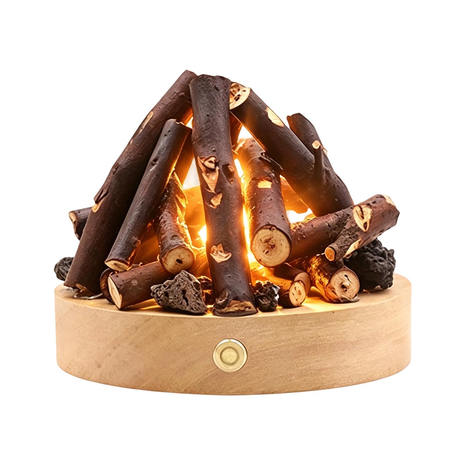 Lampada Effetto Falò Effetto Falò Simulato in Legno | Lampada da Tavolo con Effetto Finto Falò Adatto per la Camera da , Mensola, Angolo di Studio, Bambini e Bambine, Ragazzi e