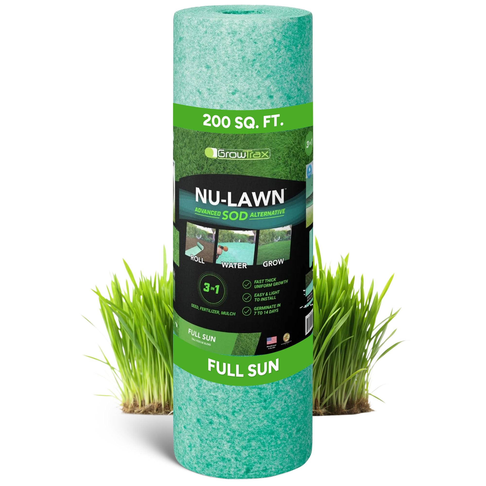 Growtrax Tall Fescue Grass Seed Mat 200 Sq Ft