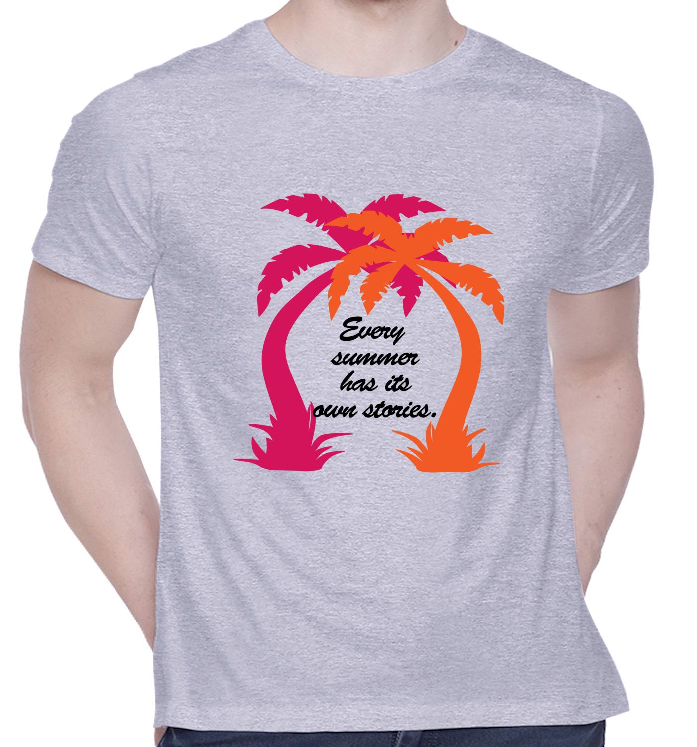 CreativiTGraphic Printed T-Shirt for Unisex Every Summer HAS It's OWN Stories Tshirt | Casual Half Sleeve Round Neck T-Shirt | 100% Cotton | D00119-136