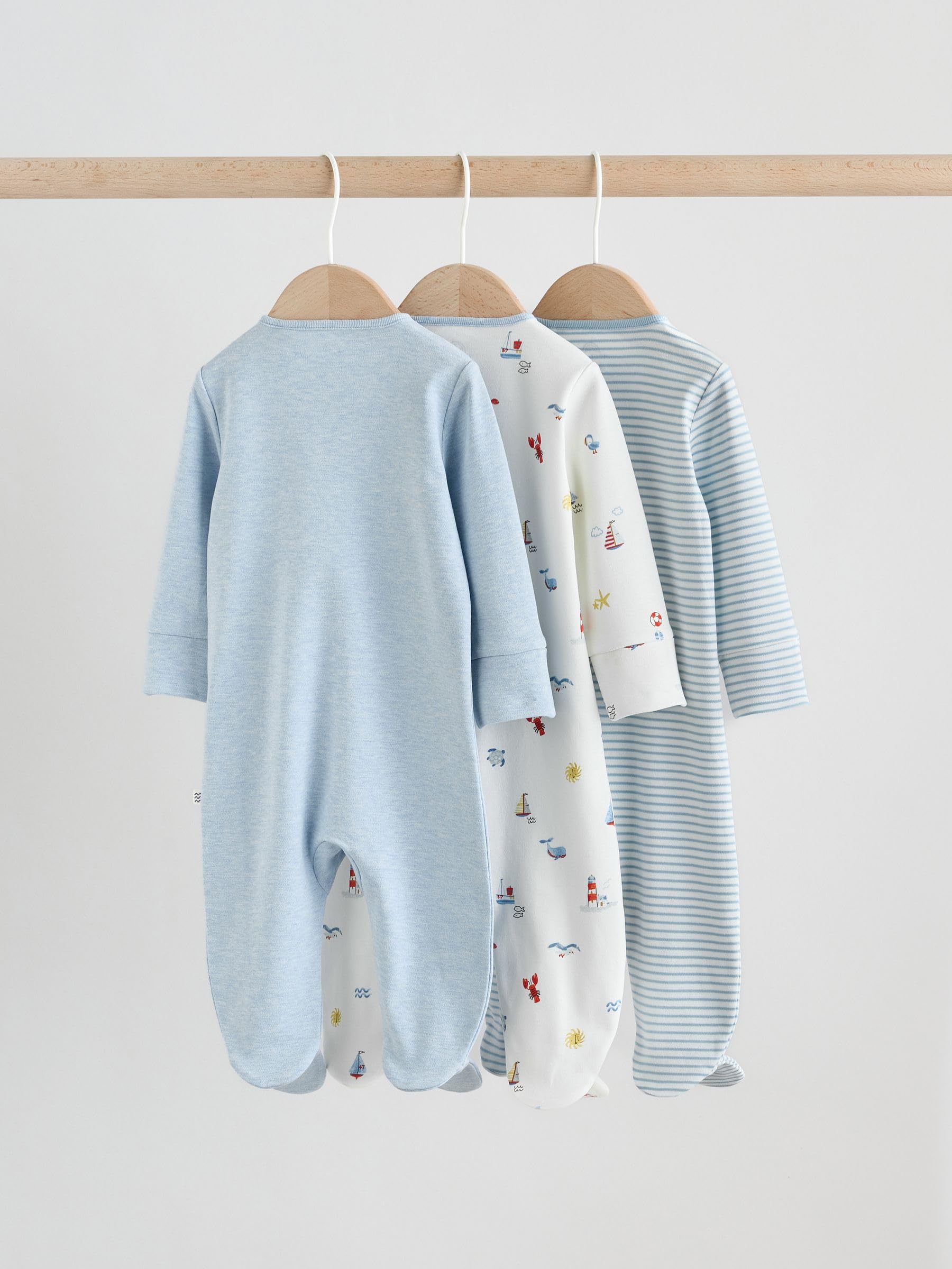 NEXT Bebés niño Pack de 3 Pijamas Tipo Pelele de bebé