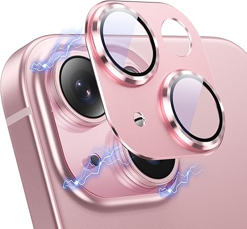 Vista 18 de Korecase Protector de lente de cámara para iPhone 15/iPhone 15 Plus, protección contra caídas, resistente a los arañazos, cubierta de cámara de Negro