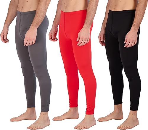 Miniatura 5 de Paquete de 3 ropa interior térmica para hombre capa base forro polar pantalones de compresión funcional parte inferior larga John grande y alto