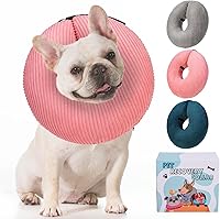 Vista 13 de BINGPET Collar inflable de cono para perro, alternativa después de la cirugía, cono de recuperación suave para perros para dejar de lamer, collar