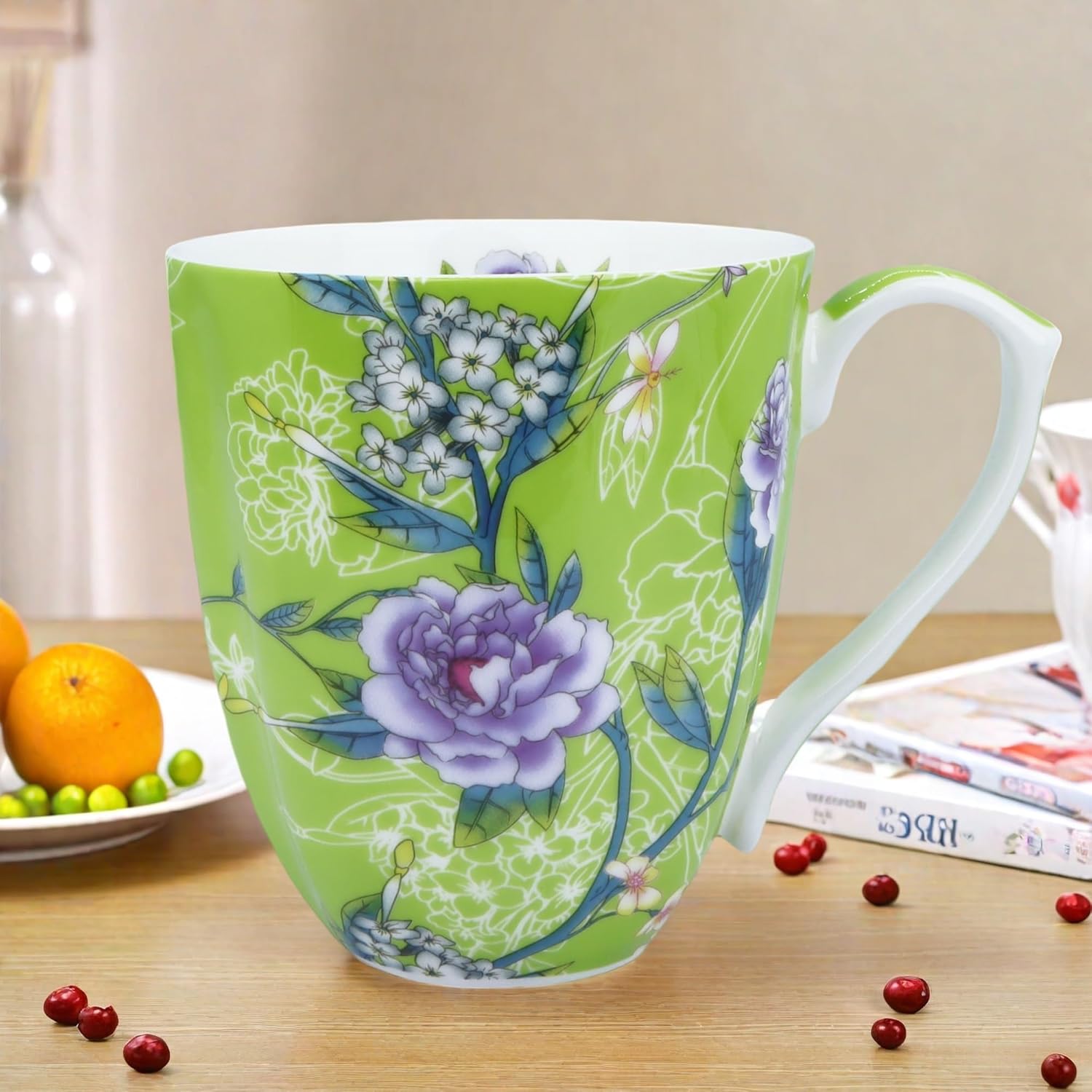 13oz Cute Coffee Mug for Women Bone China Coffee Mug Cute Mugs Christmas Mugs birthday Gifts for Mom Friends - Image 3