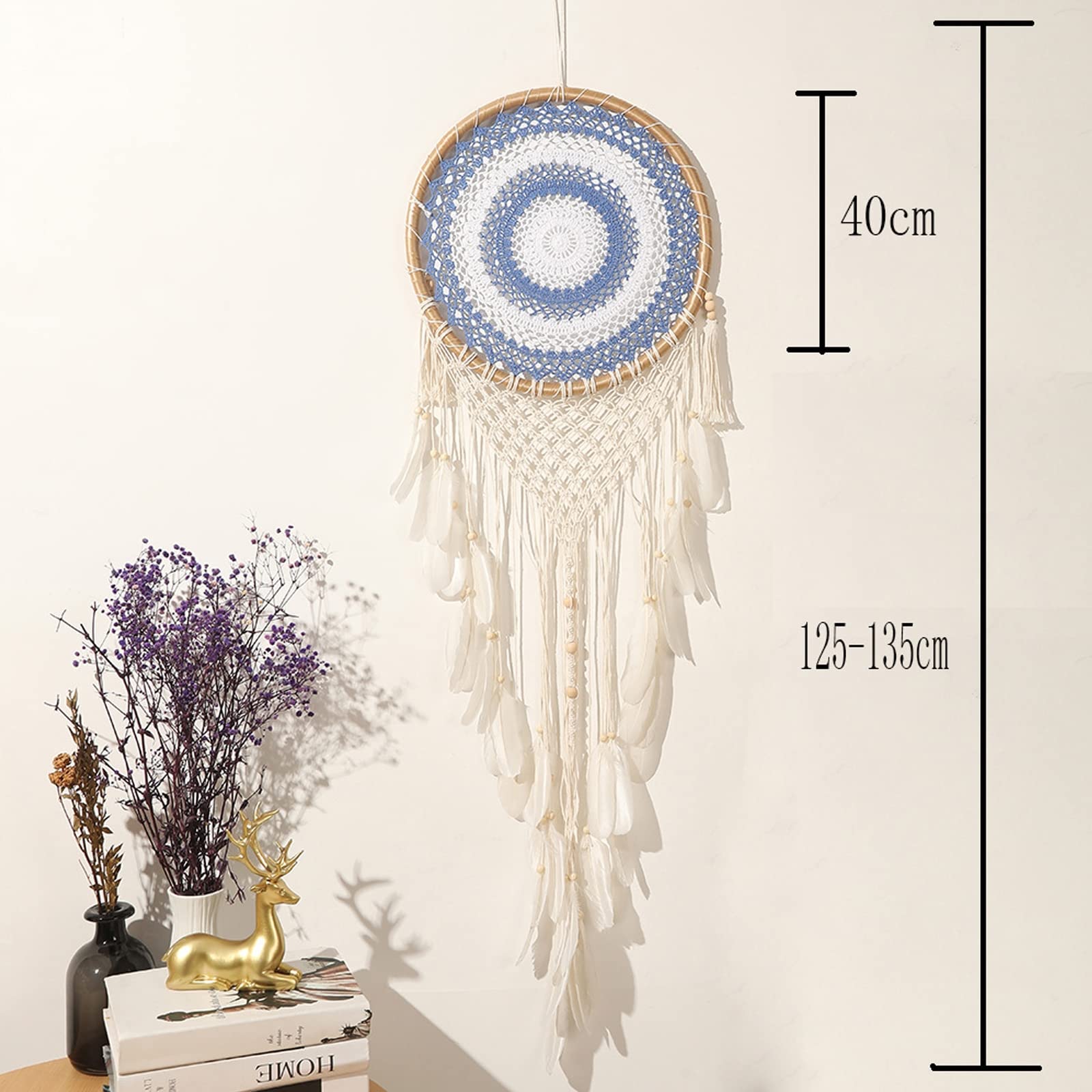 Juego de 2 atrapasueños grandes, tapices bohemios tejidos a mano para decoración de sala de estar y boda, 135-140 cm para decoración de pared de fondo