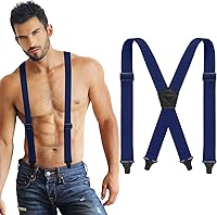 Janmercy X-Back Hidden Suspenders for Men & Women - Heavy Duty, Airport Friendly, Invisible Under Clothes, Red