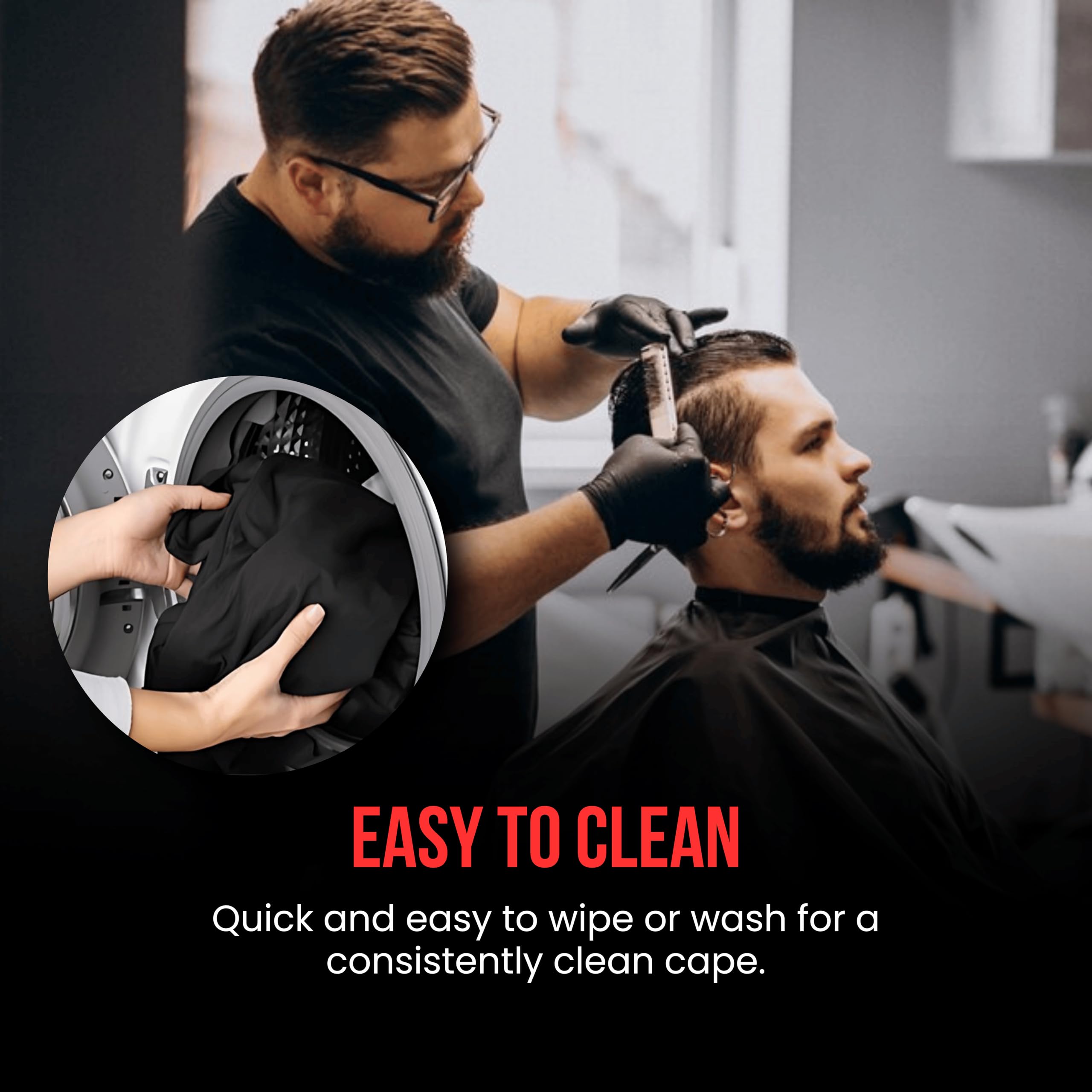 The Shave Factory Barber Capes Hairdressing Cape, Water-Repellent and Easy to Clean - Image 4