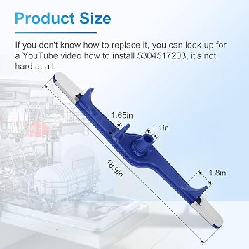 2026 NEW 5304517203 Dishwasher Lower Spray Arm for Frigidaire Kenmore Crosley, Replaces 154568001, 154568002, 1545680, 1543358, 154414101, 1542508, 530450652, AP6783883,1545680 pw asm - Blue