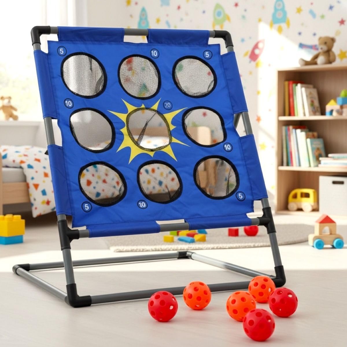 Bolimo Juego de Lanzamiento para Niños y Adultos – Juego de Pelota Indoor y Outdoor con Diana – para Jardín, Parque, Camping y Fiesta