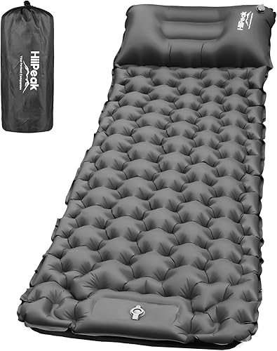 Miniatura 1 de HiiPeak Colchoneta de dormir para campamento colchoneta inflable ultraligera con bomba de pie y almohada integradas, colchón de aire compacto