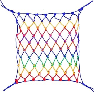 HXRW Outdoor Climbing Net for Kids Protective Rope Net Stair Safety Net Anti-Fall Colorful Cargo Net Kids Playground&Playground Sets for Backyards (Size : 2 * 5m(6.6 * 15.15ft))