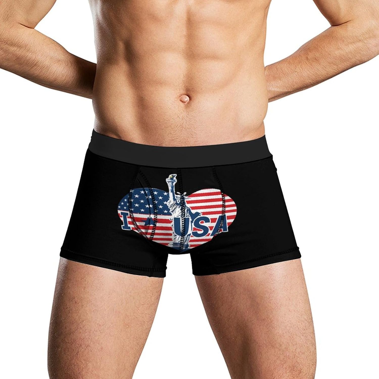 I Love U.S. Novelty Men's Trunks Soft Breathable Underwear Patterned Stretch Briefs