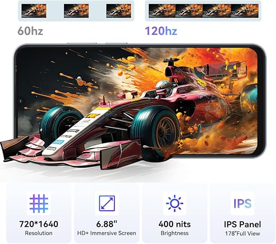 Blackview Wave10 Mobile Phones, Android 16 Smart Phone, Unlocked, Black | 6.88inch 120Hz Android 16 mobile phone for calls, WhatsApp, maps, 32MP Live Photo, Dual SIM, 5000mAh,