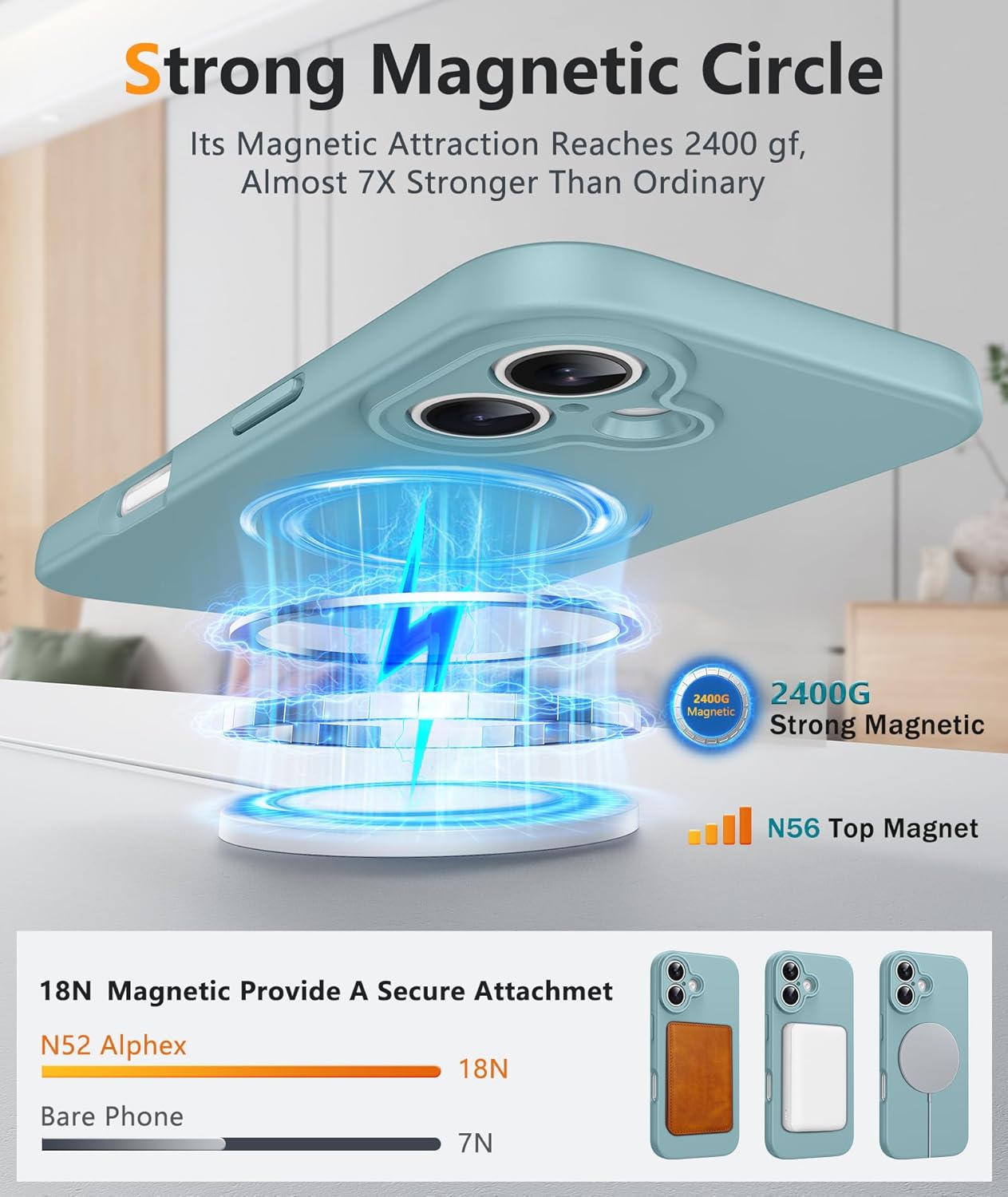 FNTCASE for iPhone 17 Case: [Compatible with Magsafe] Integrated Silicone Phone Cases with [Full Camera Protection] [Screen Protector] Military Grade Shockproof Protective Cover thumbnail