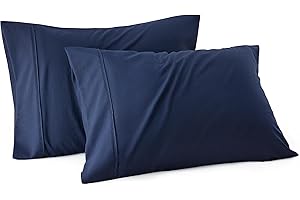 Bedsure Cooling Pillow Cases: Navy Pillow Cases for Ultimate Comfort